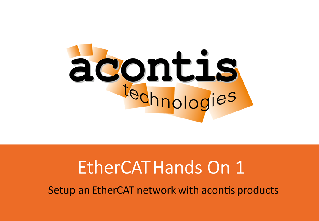 Screenshot of the Title-Slide of the EtherCAT hands on slidedeck. By clicking on the slidem n email template will pop up to request the slidedeck. You will receive the download link via email